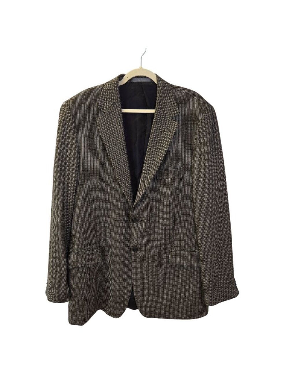 Talbots Men 100% Wool Graphic Print Two Button Sport Coat Size 46 Tall